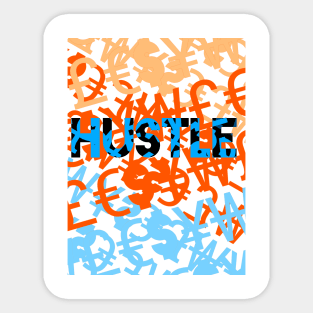 HUSTLE trendy modern abstract art for entrepreneurs Sticker